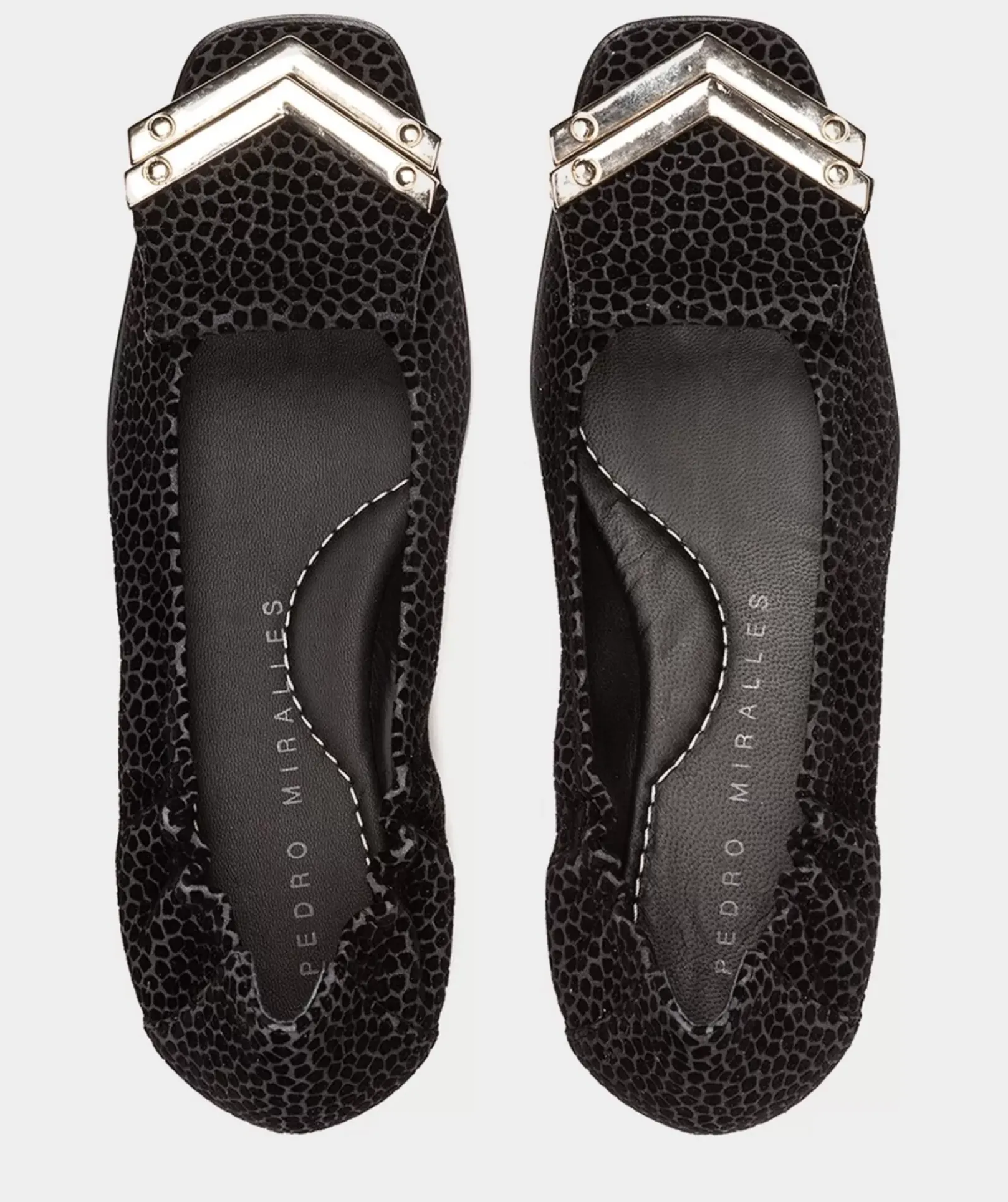 Chaussure Pedro Miralles Bailarinas De Ante Animal Print Girafina Grigio