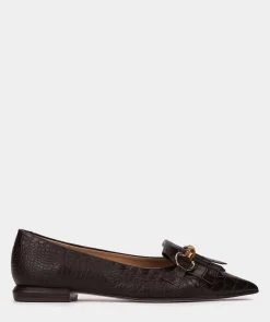 Chaussure Pedro Miralles Ballerines En Cuir Avec Imprime Animalier De Couleur Marron Coco Cacao