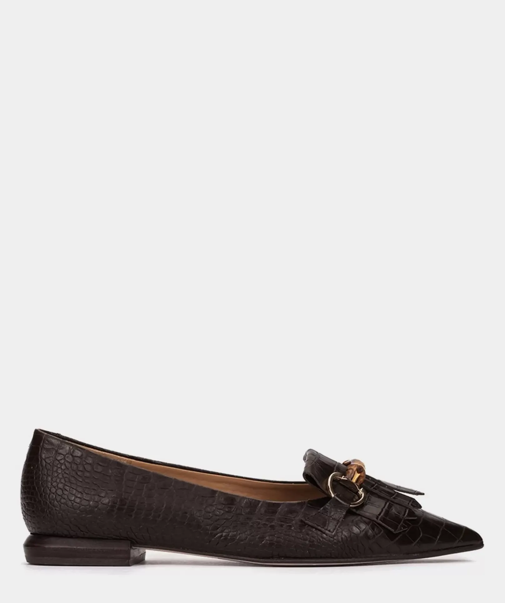 Chaussure Pedro Miralles Ballerines En Cuir Avec Imprime Animalier De Couleur Marron Coco Cacao