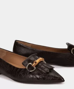 Chaussure Pedro Miralles Ballerines En Cuir Avec Imprime Animalier De Couleur Marron Coco Cacao