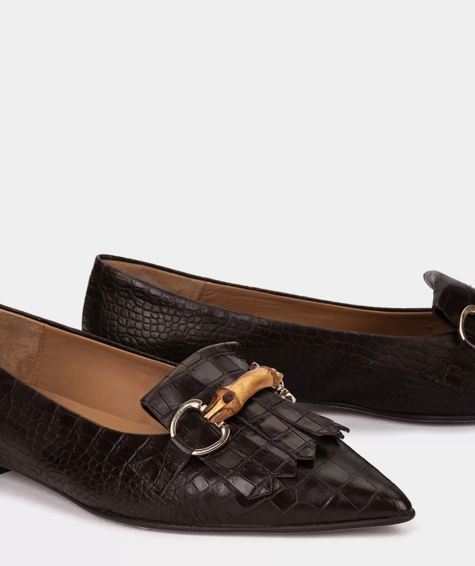 Chaussure Pedro Miralles Ballerines En Cuir Avec Imprime Animalier De Couleur Marron Coco Cacao