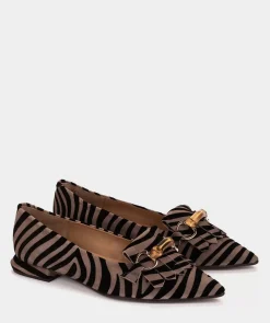 Chaussure Pedro Miralles Ballerines En Cuir Avec Motif Animalier Zebra Acero