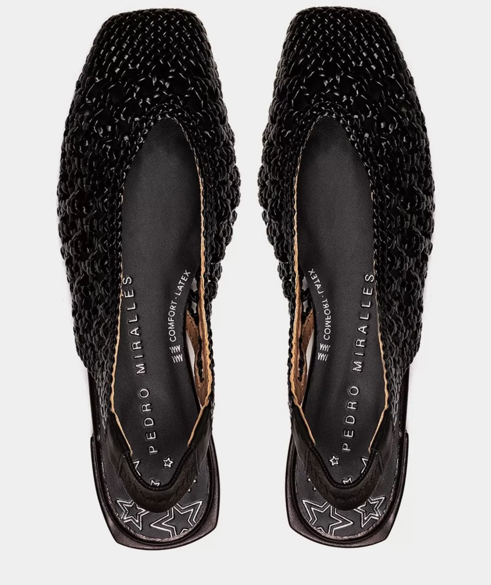 Chaussure Pedro Miralles Ballerines En Cuir Tresse Trenza Negro