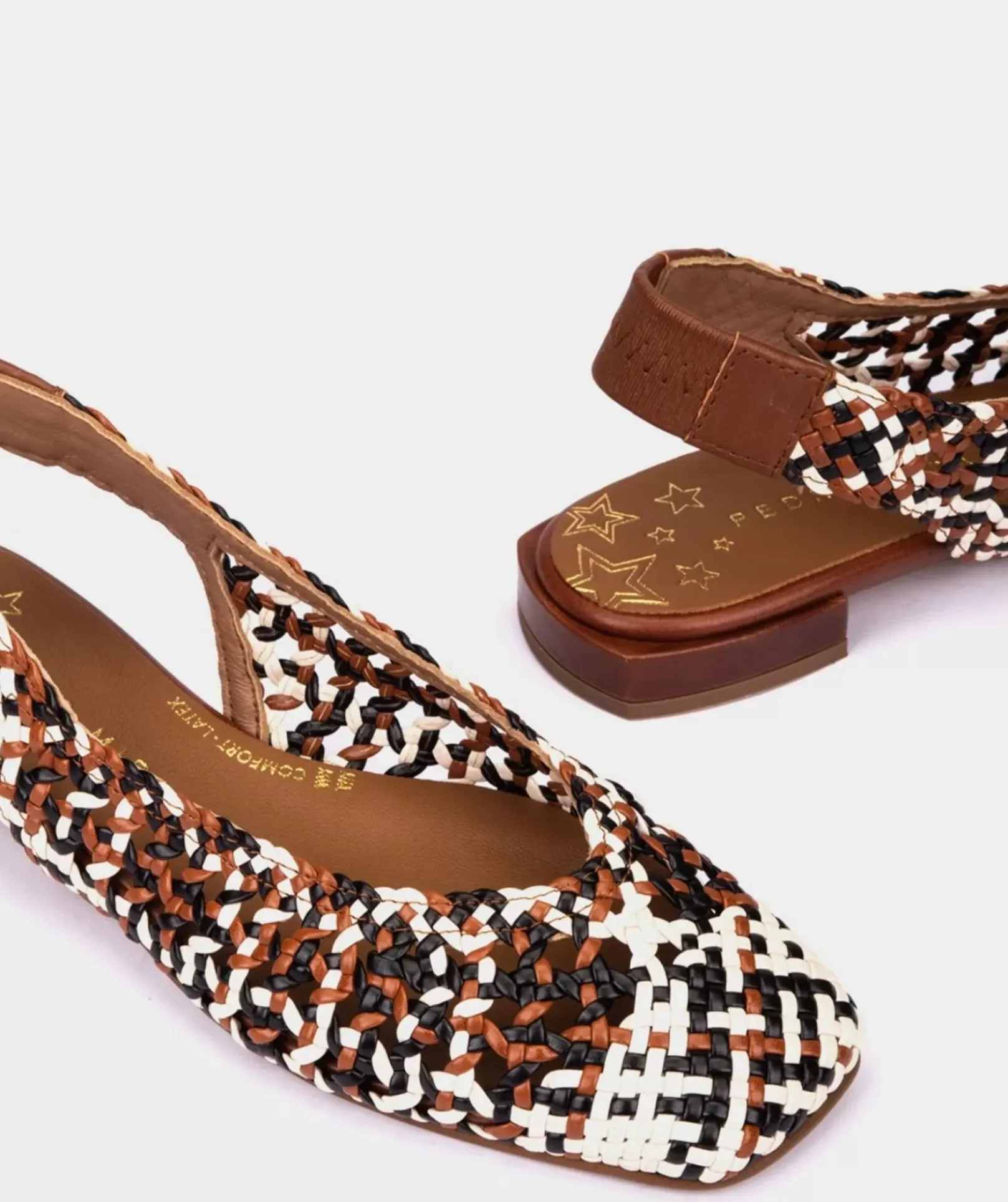 Chaussure Pedro Miralles Ballerines En Cuir Tresse Trenza Multi Cueros