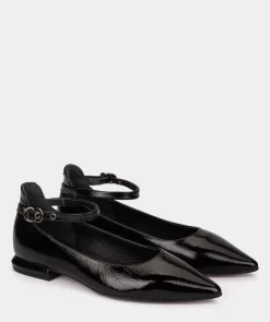 Chaussure Pedro Miralles Ballerines En Cuir Verni En Noir Reflex Negro