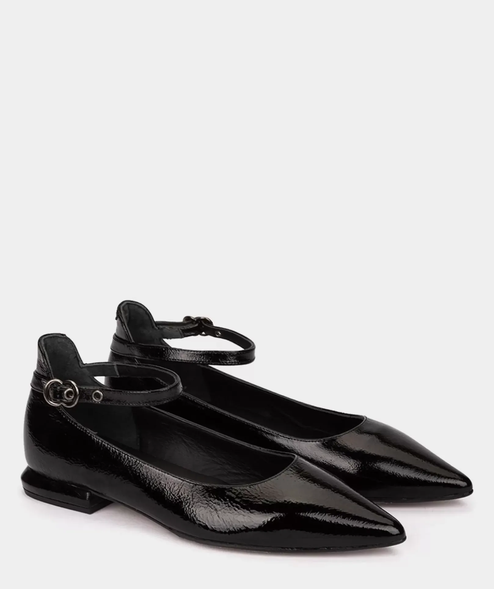 Chaussure Pedro Miralles Ballerines En Cuir Verni En Noir Reflex Negro