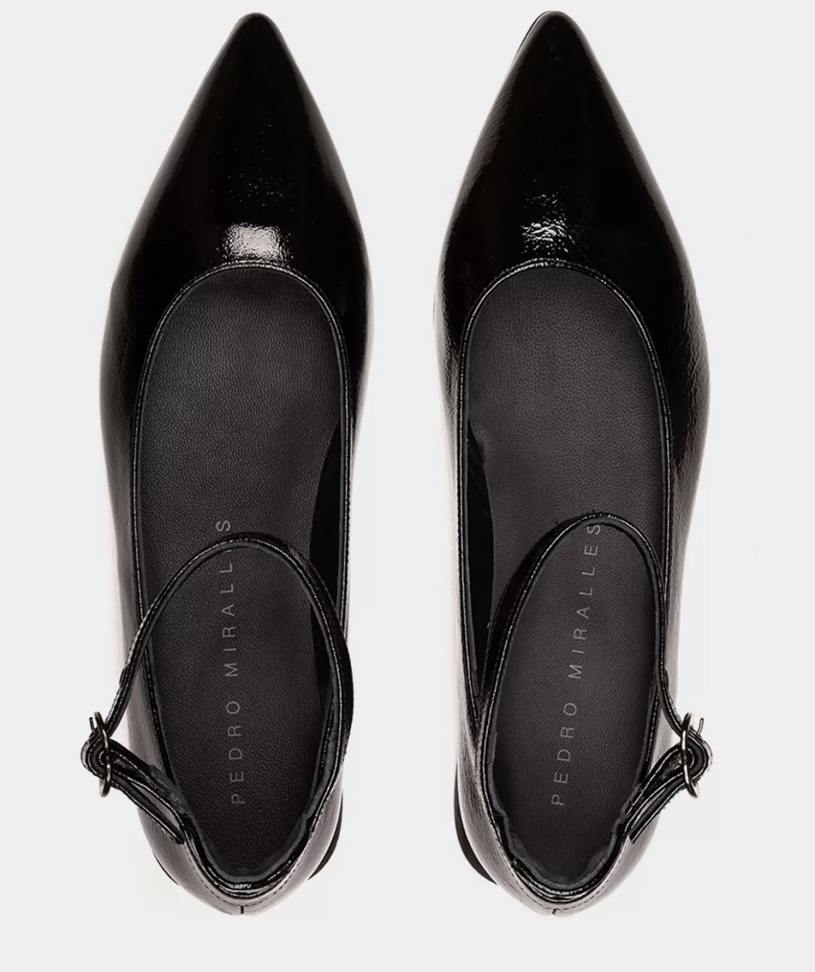 Chaussure Pedro Miralles Ballerines En Cuir Verni En Noir Reflex Negro