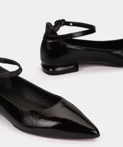 Chaussure Pedro Miralles Ballerines En Cuir Verni En Noir Reflex Negro