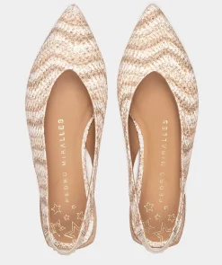 Chaussure Pedro Miralles Ballerines Plates Denudees En Cuir Crocchet Cipria