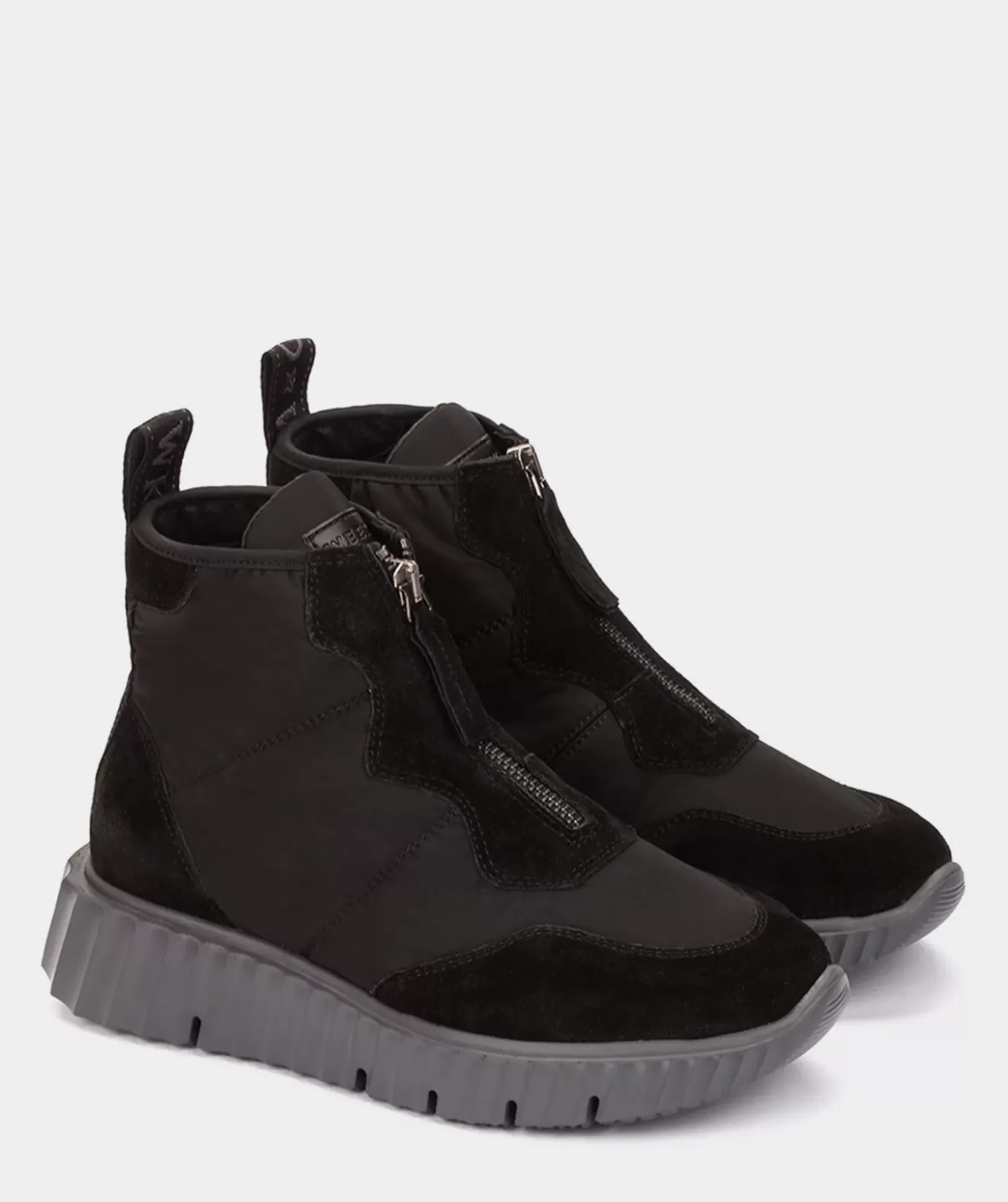 Chaussure Pedro Miralles Baskets En Croute De Cuir Et Tissu Noir Meme Negro