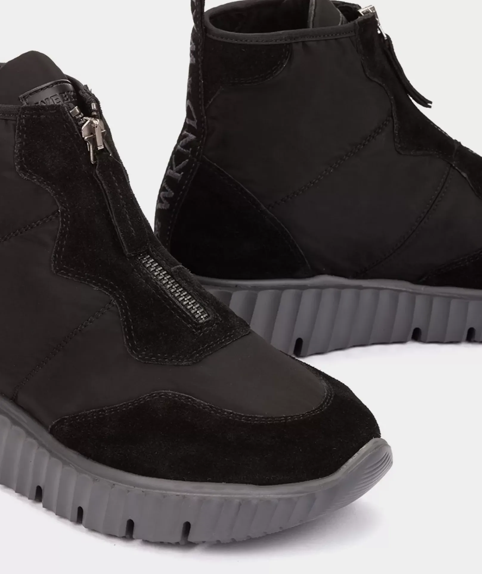 Chaussure Pedro Miralles Baskets En Croute De Cuir Et Tissu Noir Meme Negro