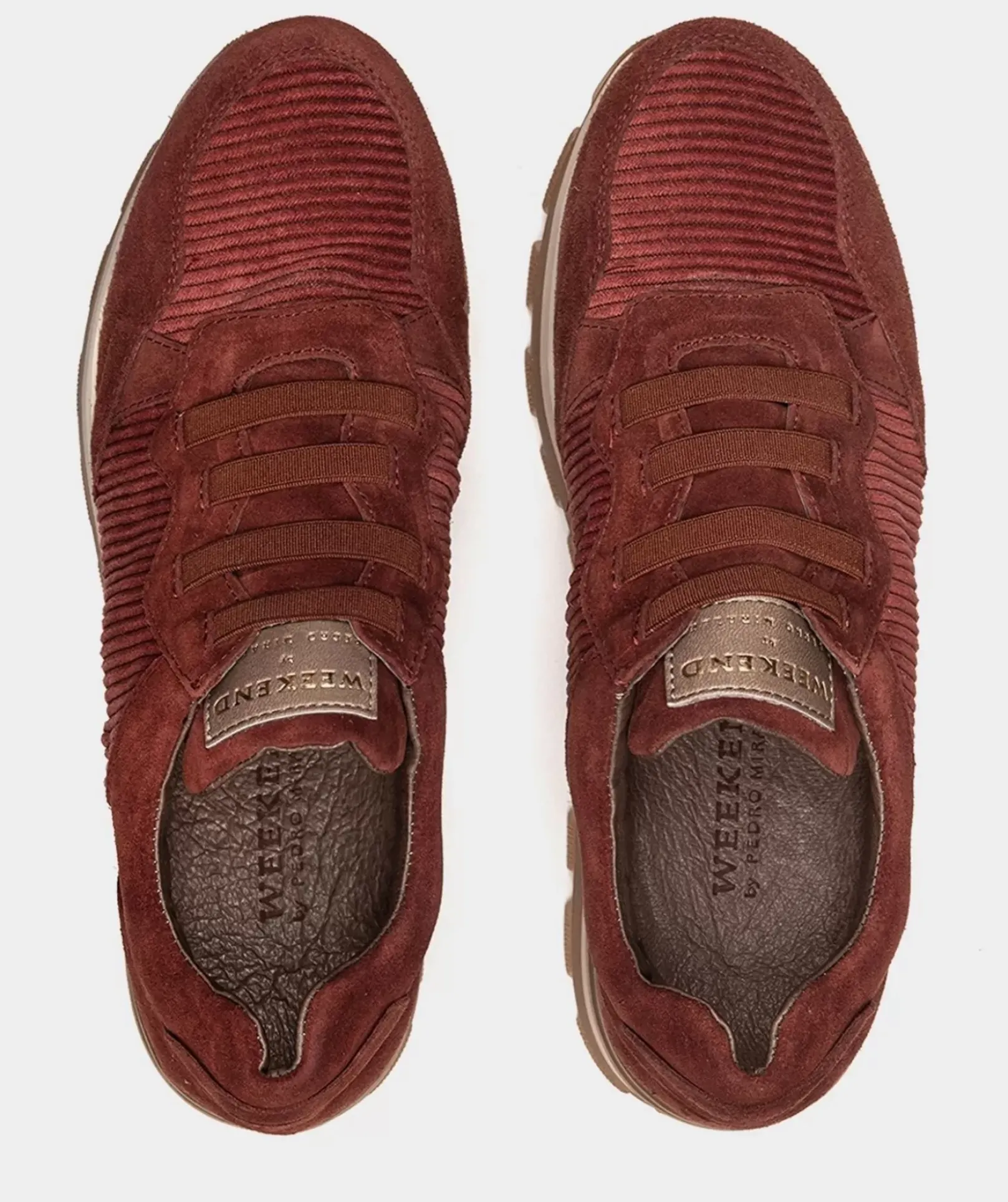 Chaussure Pedro Miralles Baskets En Cuir Bordeaux Velour Rust