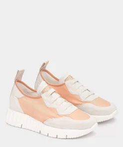Chaussure Pedro Miralles Baskets En Cuir Et Tissu Ripstop Salmon