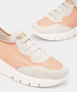 Chaussure Pedro Miralles Baskets En Cuir Et Tissu Ripstop Salmon