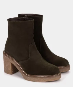 Chaussure Pedro Miralles Botin De Serraje Con Tacon Y Plataforma Velour Thime