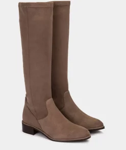 Chaussure Pedro Miralles Botte En Cuir Vegetalien Elastique De Couleur Taupe Ante Strech Taupe
