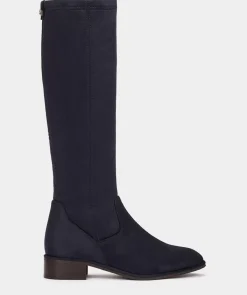 Chaussure Pedro Miralles Botte Haute En Cuir Vegetalien Elastique Bleu Marine Ante Strech Marino