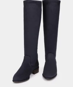 Chaussure Pedro Miralles Botte Haute En Cuir Vegetalien Elastique Bleu Marine Ante Strech Marino