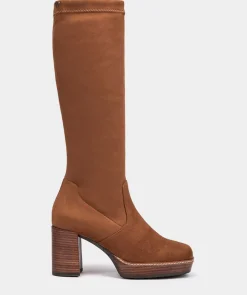 Chaussure Pedro Miralles Bottes A Haute Tige En Tissu Elastique. Ante Strech Taupe