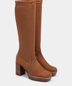Chaussure Pedro Miralles Bottes A Haute Tige En Tissu Elastique. Ante Strech Taupe