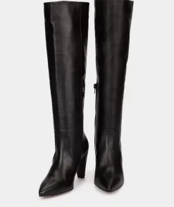Chaussure Pedro Miralles Bottes A Talons En Cuir Noir Seta Negro