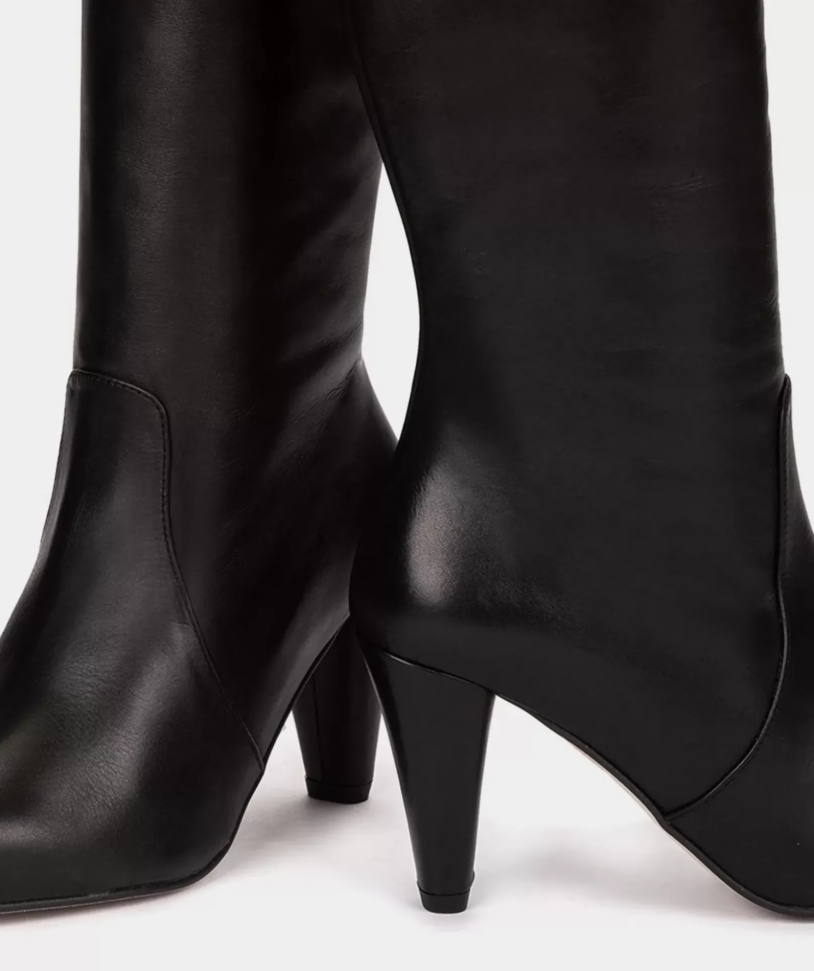 Chaussure Pedro Miralles Bottes A Talons En Cuir Noir Seta Negro