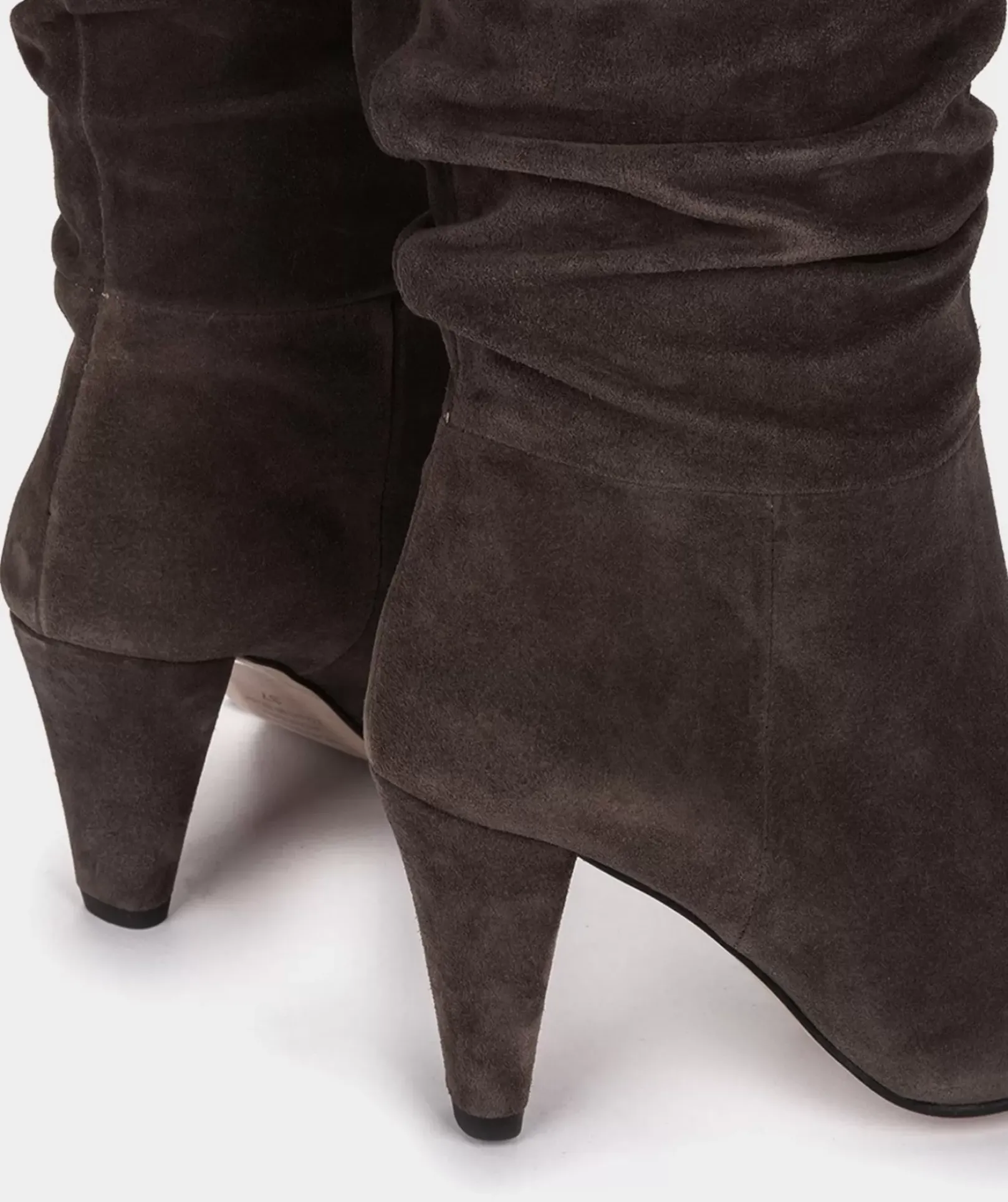 Chaussure Pedro Miralles Bottes A Talons Hauts En Cuir Gris Velour Iman