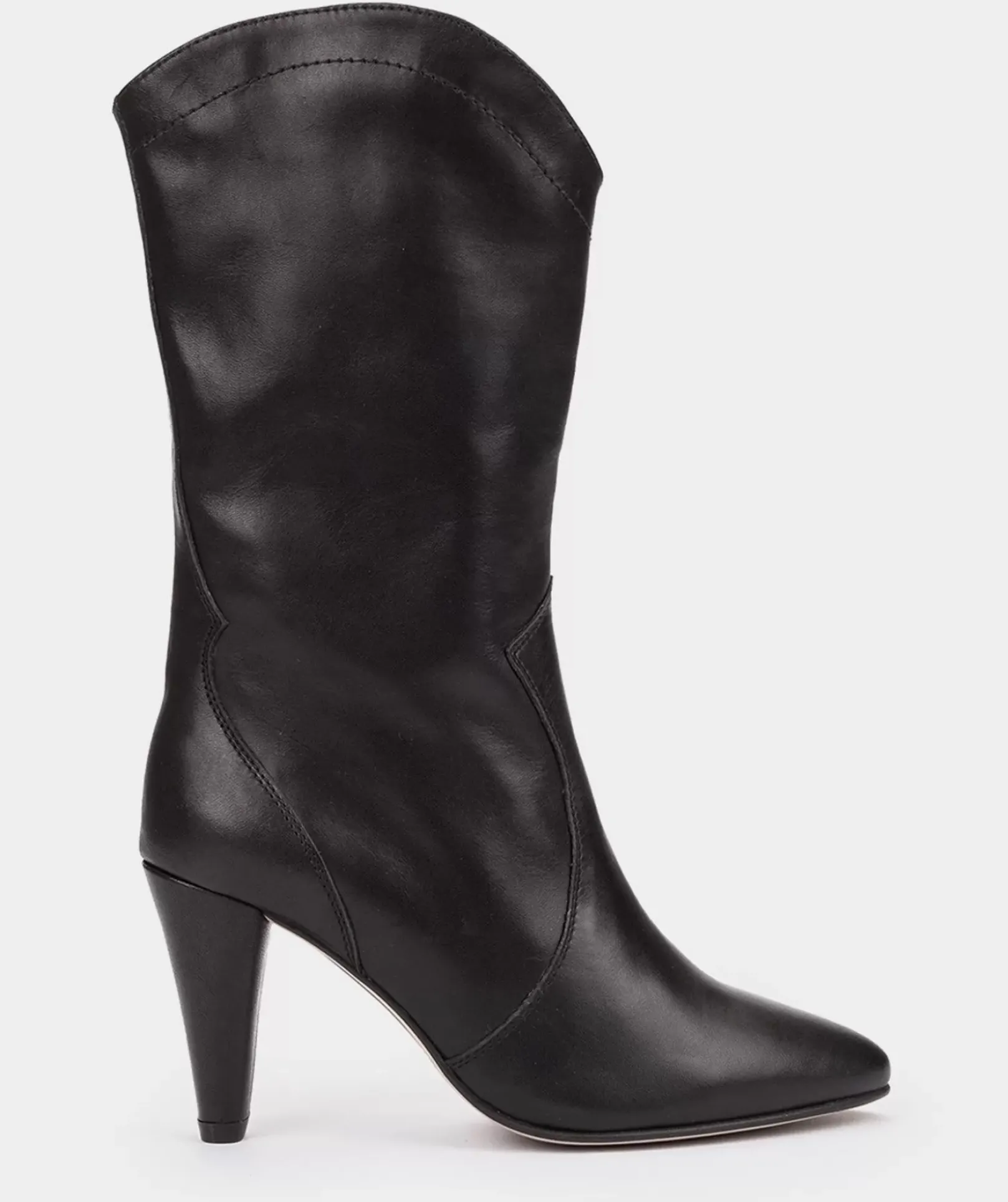 Chaussure Pedro Miralles Bottes A Talons Hauts En Cuir Noir Seta Negro