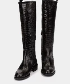 Chaussure Pedro Miralles Bottes Compensees En Cuir Gaufre De Couleur Noire Coco Negro
