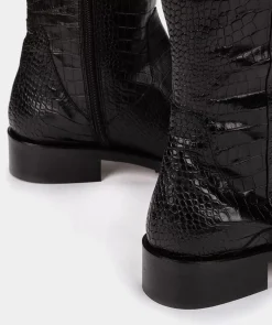 Chaussure Pedro Miralles Bottes Compensees En Cuir Gaufre De Couleur Noire Coco Negro
