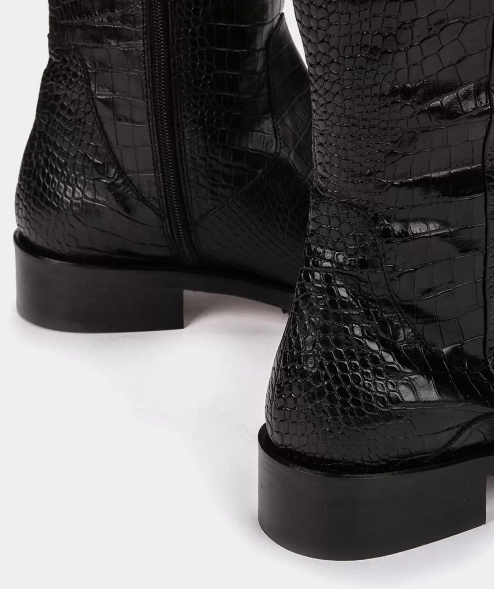Chaussure Pedro Miralles Bottes Compensees En Cuir Gaufre De Couleur Noire Coco Negro