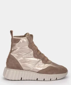 Chaussure Pedro Miralles Bottes De Sport En Croute De Cuir Et Tissu De Couleur Beige Meme Piedra