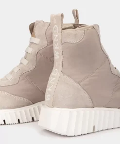 Chaussure Pedro Miralles Bottes De Sport En Croute De Cuir Et Tissu De Couleur Beige Meme Piedra