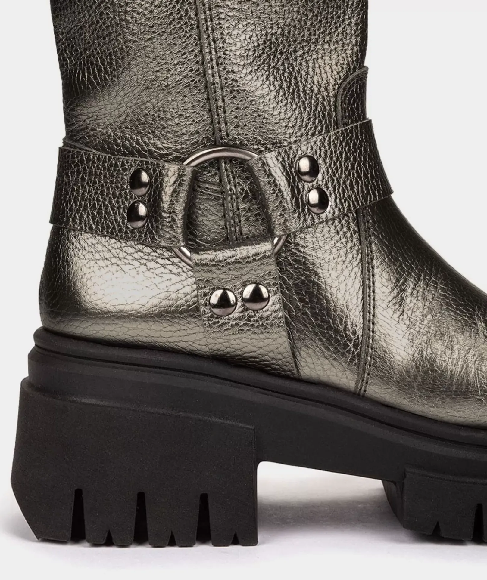 Chaussure Pedro Miralles Bottes En Cuir Style Motard. Nucleo Metal Plomo