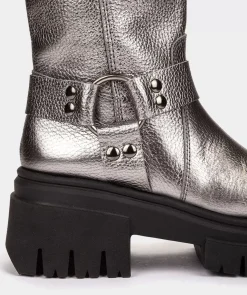 Chaussure Pedro Miralles Bottes En Cuir Style Motard. Nucleo Metal Plomo