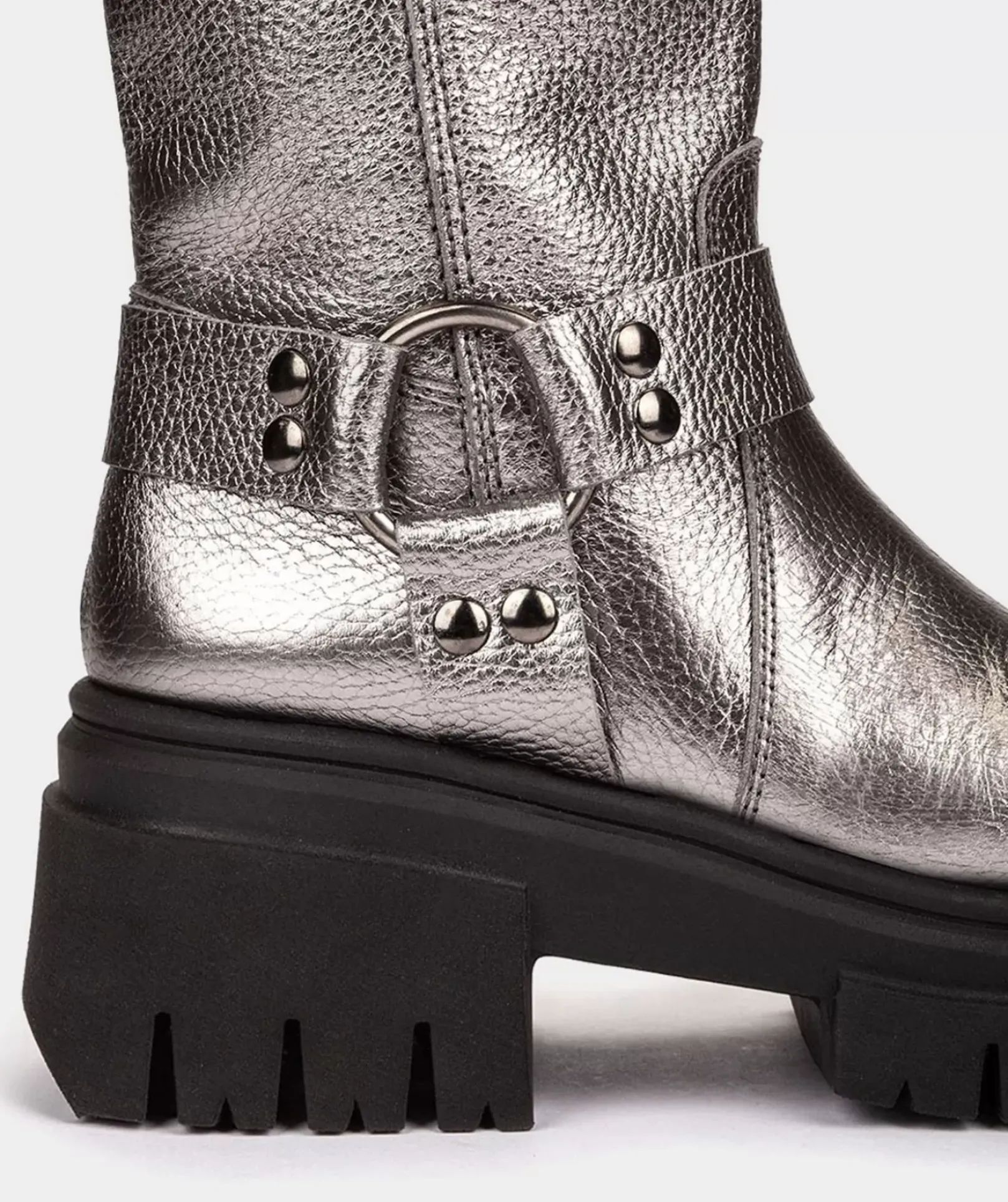 Chaussure Pedro Miralles Bottes En Cuir Style Motard. Nucleo Metal Plomo
