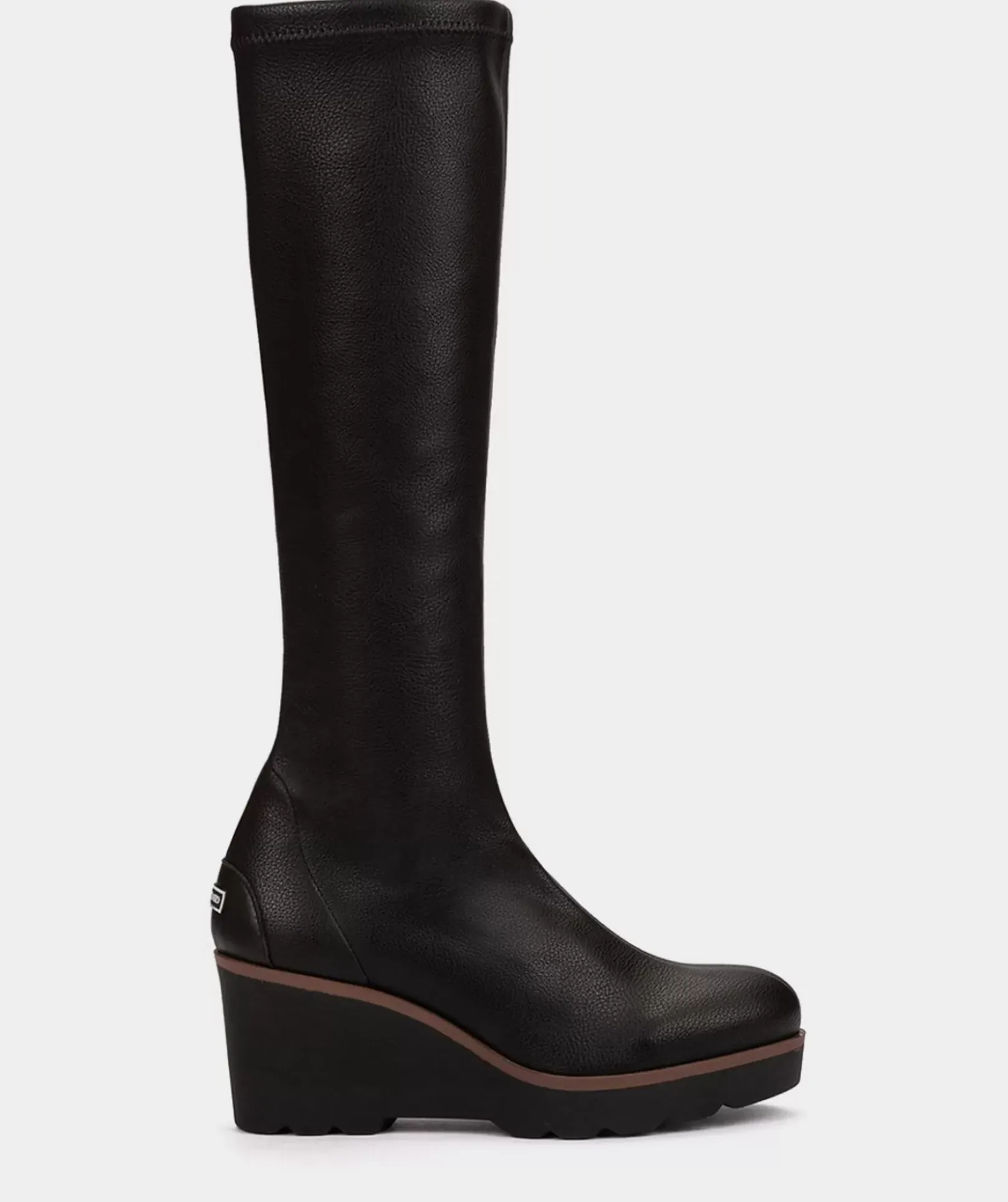 Chaussure Pedro Miralles Bottes En Cuir Vegetalien Extensible A Hauteur Du Genou En Noir Onix Negro