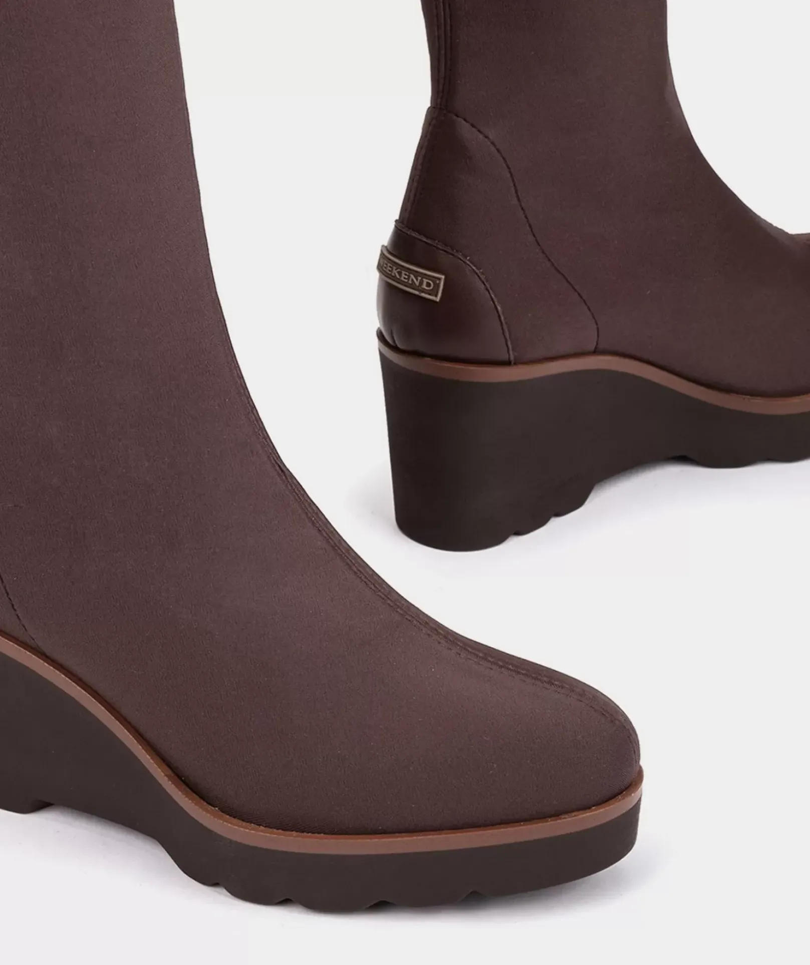 Chaussure Pedro Miralles Bottes Hautes En Tissu Elastique. Ante Strech Taupe
