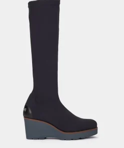 Chaussure Pedro Miralles Bottes Hautes En Tissu Extensible Bleu Marine Amstel Pacifico