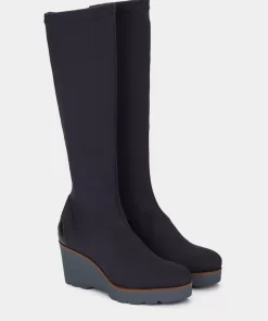 Chaussure Pedro Miralles Bottes Hautes En Tissu Extensible Bleu Marine Amstel Pacifico