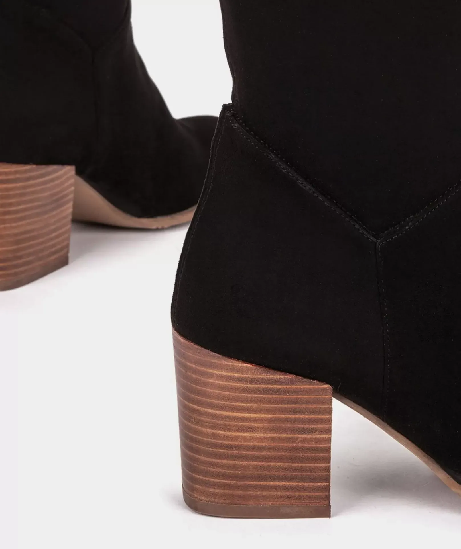 Chaussure Pedro Miralles Bottes Hautes En Tissu Extensible Effet Daim Noir Ante Strech Negro