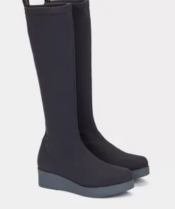 Chaussure Pedro Miralles Bottes Hautes En Tissu Extensible De Couleur Bleu Marine Amstel Pacifico