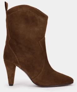 Chaussure Pedro Miralles Bottes Mi-Mollet En Croute De Cuir A Talons Velour Siena