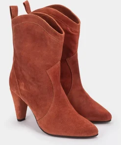 Chaussure Pedro Miralles Bottes Mi-Mollet En Croute De Cuir A Talons Velour Siena