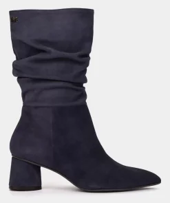 Chaussure Pedro Miralles Bottes Mi-Mollet En Daim Marine Amalfi Navy