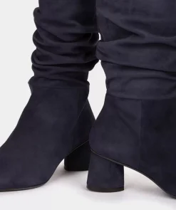 Chaussure Pedro Miralles Bottes Mi-Mollet En Daim Marine Amalfi Navy