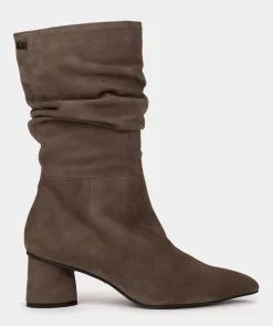 Chaussure Pedro Miralles Bottes Mi-Mollet En Daim Marron Amalfi Acero