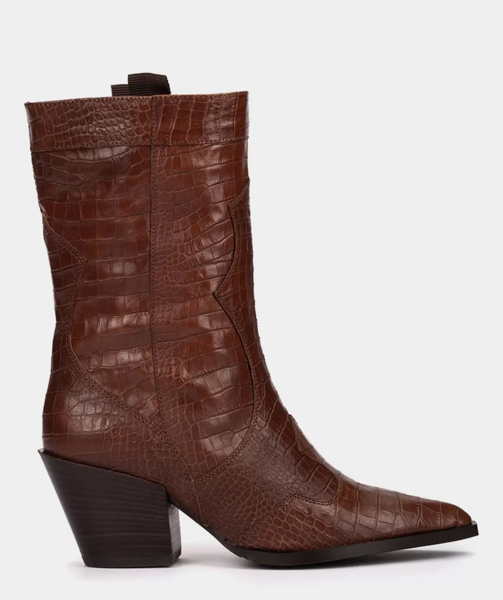 Chaussure Pedro Miralles Bottes Mi-Mollets En Cuir Gaufre De Couleur Camel Coco Camel