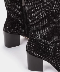Chaussure Pedro Miralles Bottes Mi-Montantes En Tissu Avec Strass. Ante Strech Negro
