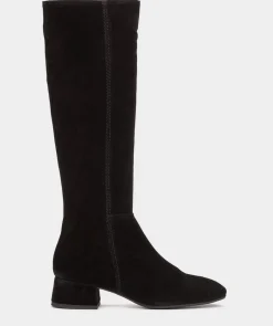 Chaussure Pedro Miralles Bottes Montantes En Croute De Cuir De Couleur Noire Velour Negro